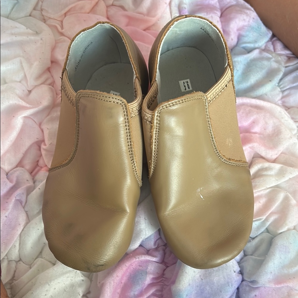 Tan Kids Slip-On Shoes. Jazz shoes